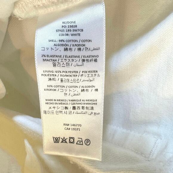 RE/DONE NWT 70s Crop Boot Jeans White Denim Size 31 High Rise Recycled Levi’s - Picture 6 of 8